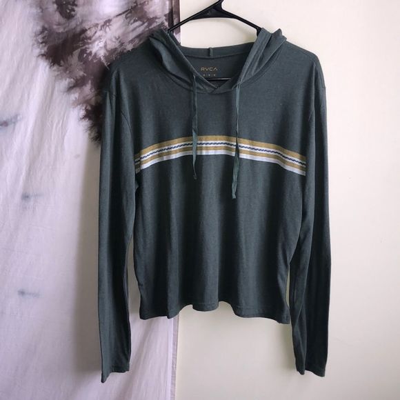 RVCA Green Lightweight Hoodie - Picture 1 of 4